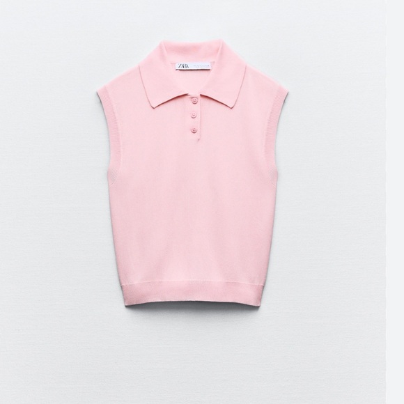 Zara Tops - BASIC KNIT POLO COLLAR TOP
PINK 0/3390/004/620/03